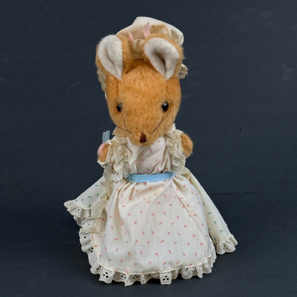Beatrix Potter Lady Mouse Plush Toy 11" by Eden Toys Orange Floral Dress Bonnet